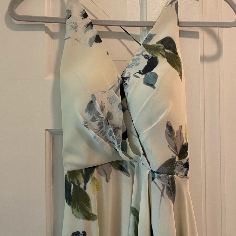 JennYoo dress full length with asymmetrical ruffle front